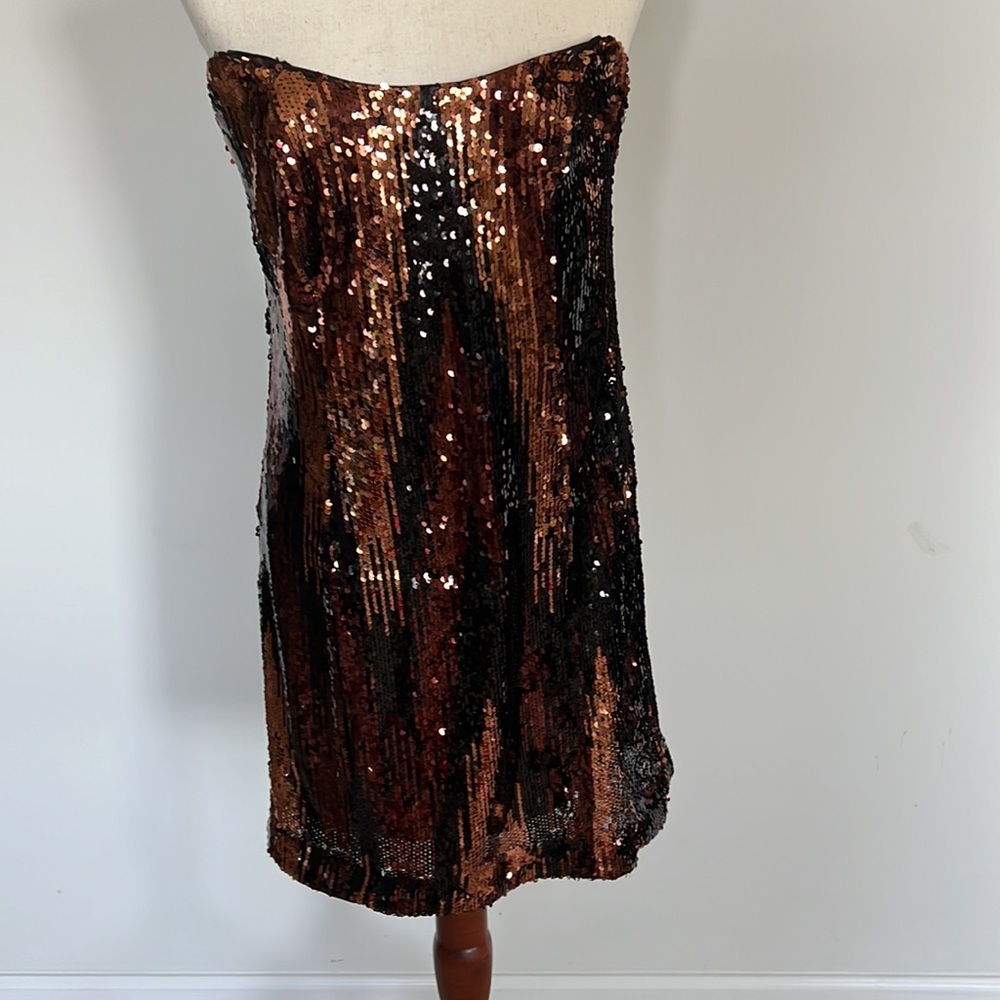 Anthropologie Strapless Sequin Mini Dress